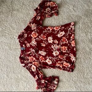 3/4 sleeve floral blouse